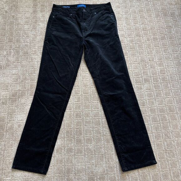 Talbots High Waist Corduroy Pants Women's 8 Black Straight Leg Casual Stretch - Picture 1 of 7